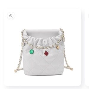 Tiffany & Fred Paris white quilted crossbody bag